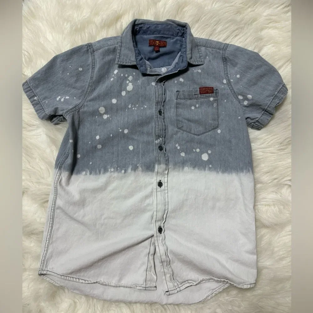 Boys 7 for all Mankind Acid Wash Button Up Top size Medium